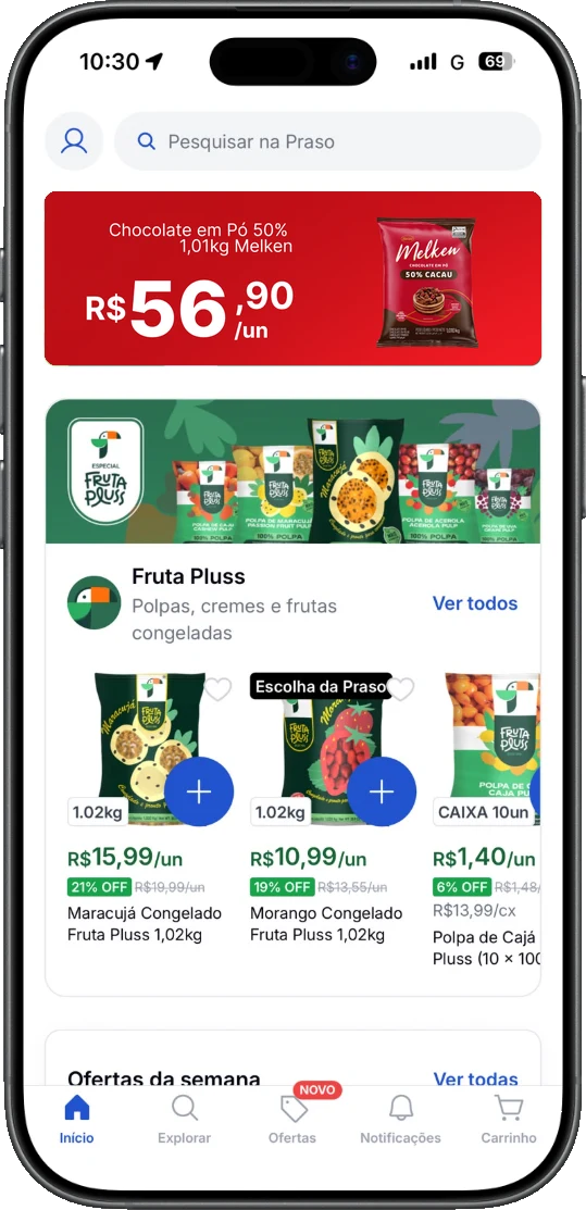 O banner da Harald na home do app, como o grupo do teste viu