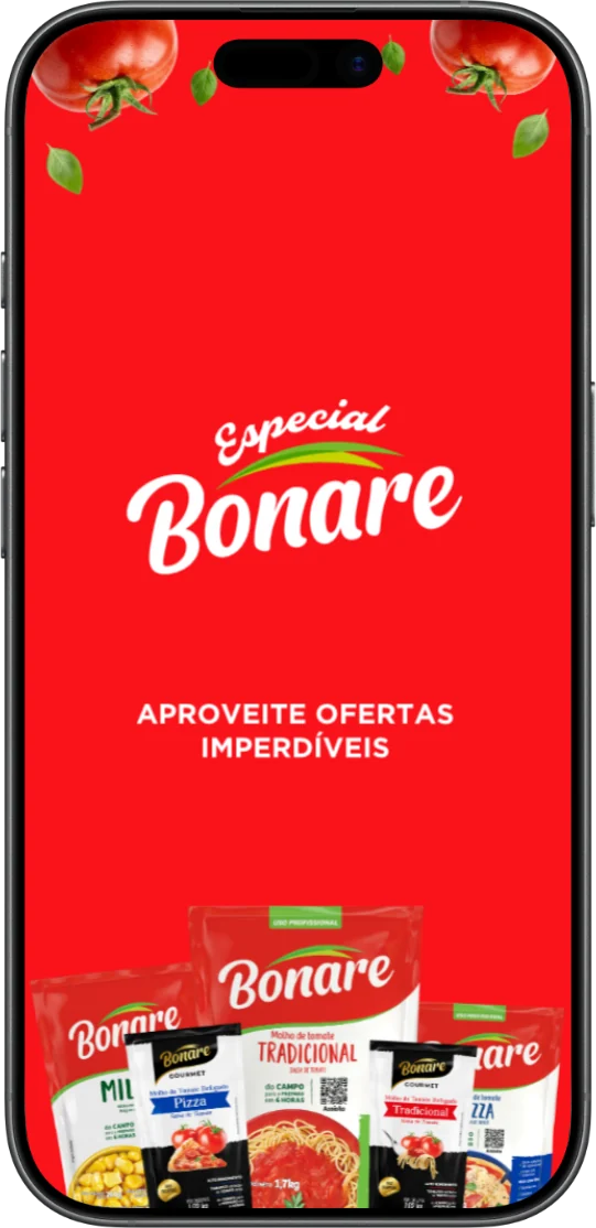 Splash da Bonare na abertura do app
