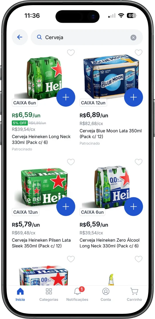 Busca patrocinada no app